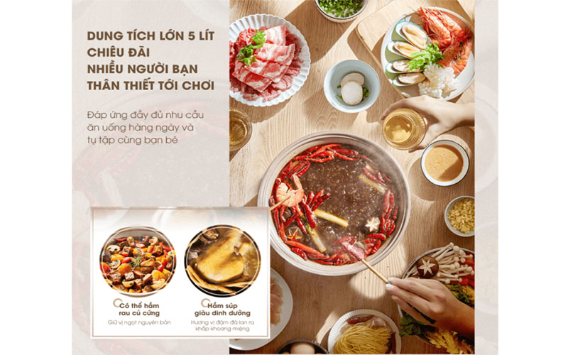 Nồi lẩu điện đa năng Bear SB-NL05F - Hàng chính hãng