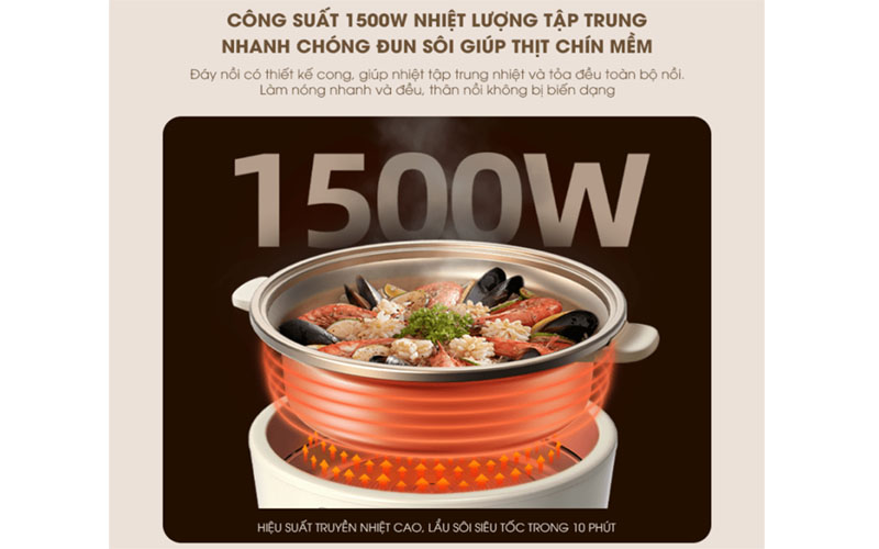 Nồi lẩu điện đa năng Bear SB-NL05F - Hàng chính hãng