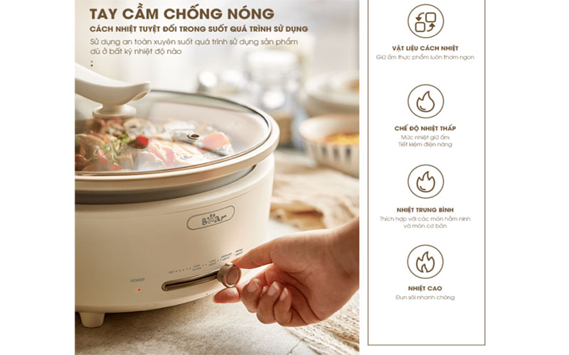 Nồi lẩu điện đa năng Bear SB-NL05F - Hàng chính hãng
