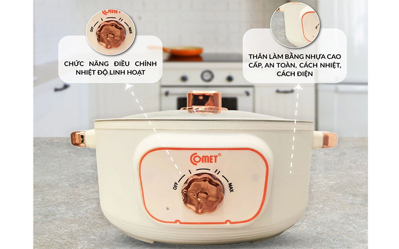 Nồi lẩu điện Comet CM7735 - Hàng chính hãng