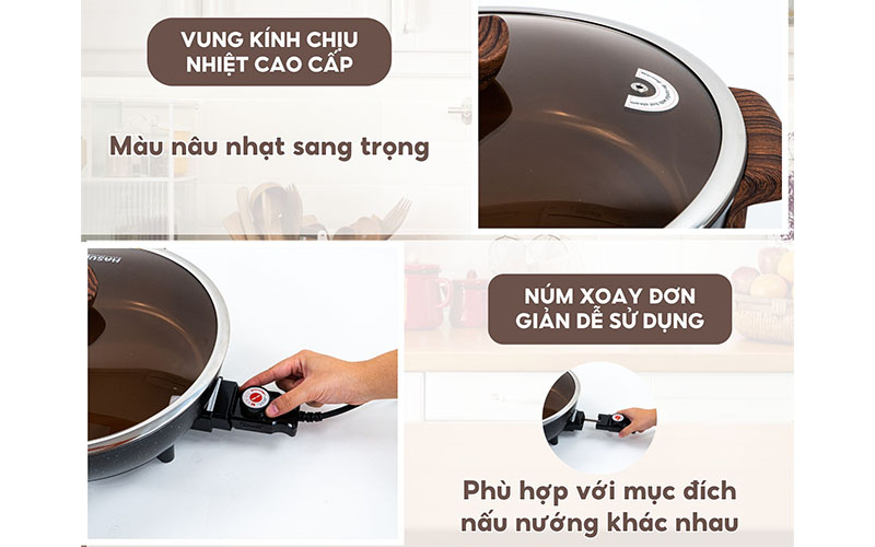 Nồi lẩu điện đa năng Hasuka HSK-355L - Hàng chính hãng