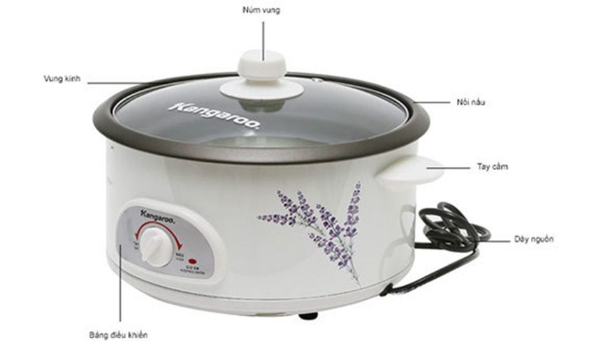 Chi tiết của nồi lẩu điện Kangaroo KG270