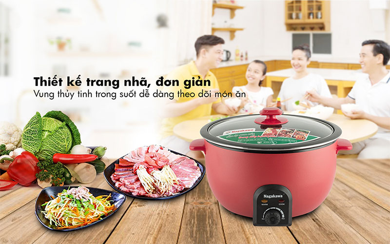 Nồi lẩu điện Nagakawa NAG1902 - Hàng chính hãng