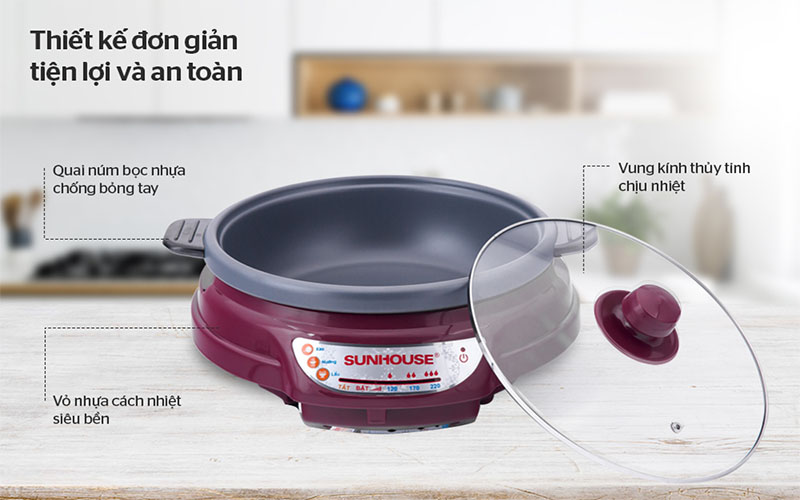 Nồi lẩu điện Sunhouse SH535L - Hàng chính hãng