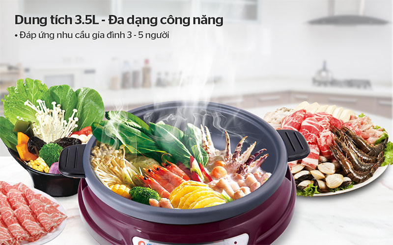 Nồi lẩu điện Sunhouse SH535L - Hàng chính hãng