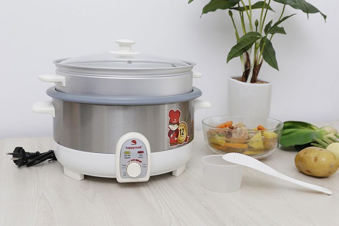 Nồi lẩu điện có xửng Happy Cook HCHP-350ST - Hàng chính hãng