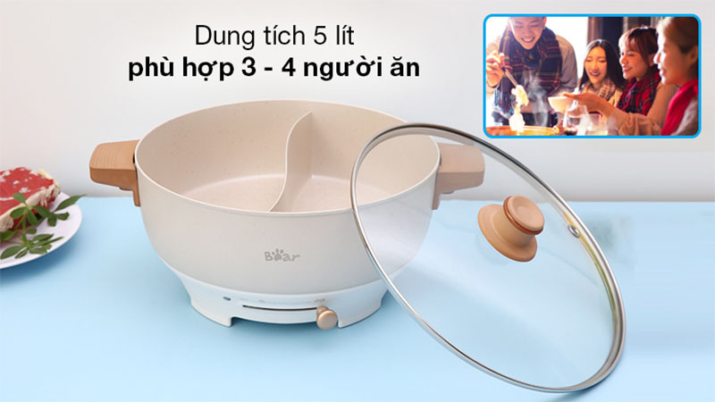 Nồi lẩu điện Bear DHG-C50K1 - Hàng chính hãng