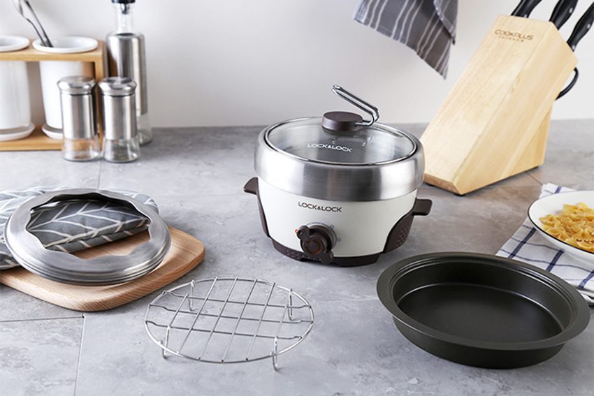Chi tiết của nồi lẩu điện đa năng mini Lock&Lock EJP111IVY