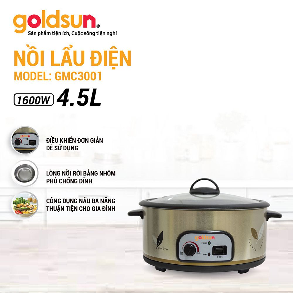 Nồi lẩu điện đa năng Goldsun GMC3001 - Hàng chính hãng