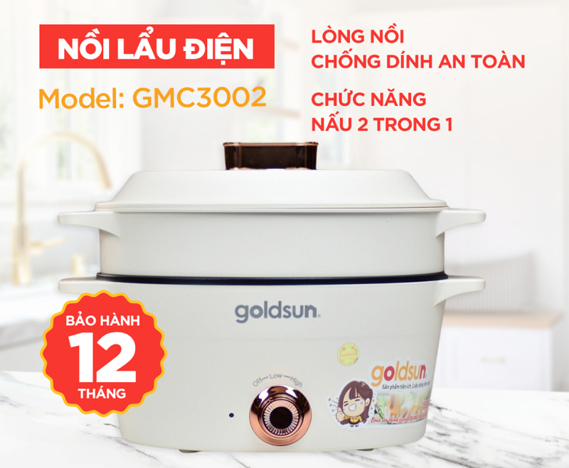 Nồi lẩu điện Goldsun GMC-3002 - Hàng chính hãng