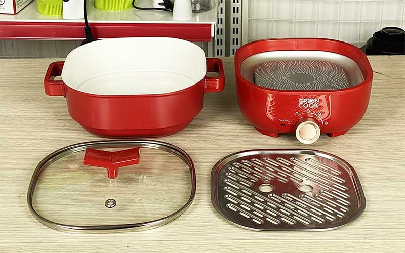Nồi lẩu điện hấp GreenCook GCEH233 - Hàng chính hãng
