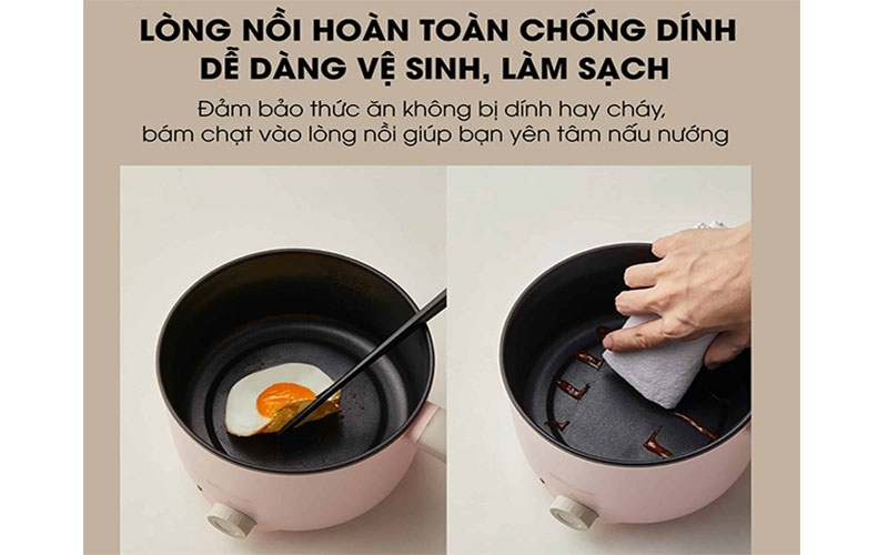 Thiết kế lòng nồi của Nồi lẩu điện mini Bear DRG-C12K1