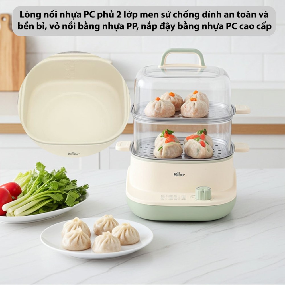 Nồi lẩu hấp đa năng Bear BES-CA73G1 chất liệu cao cấp, bền bỉ, an toàn