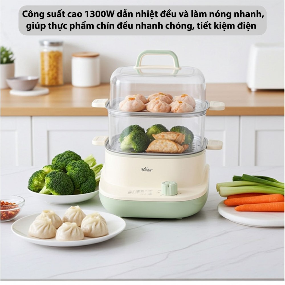 Nồi lẩu hấp đa năng Bear BES-CA73G1 công suất mạnh mẽ đun nấu nhanh chóng