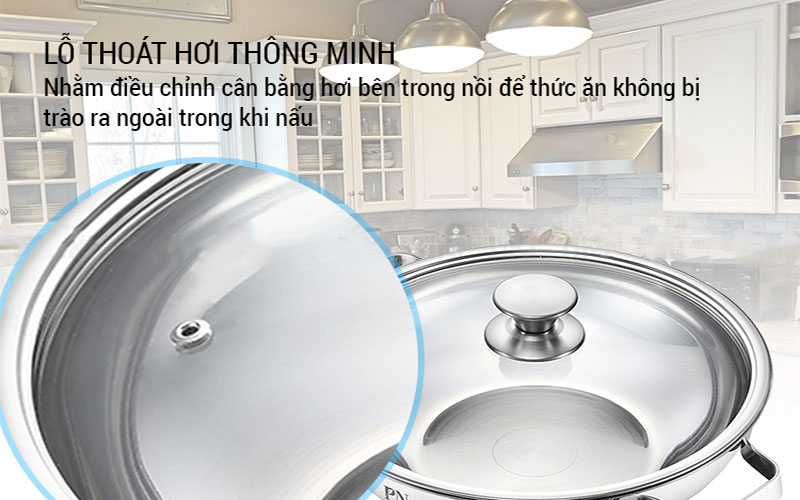 Thiết kế nắp của Nồi lẩu inox PoongNyun LCPT-28CW(IH)