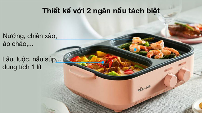 Bếp lẩu nướng đa năng Bear DKL-C12D1 - Hàng chính hãng