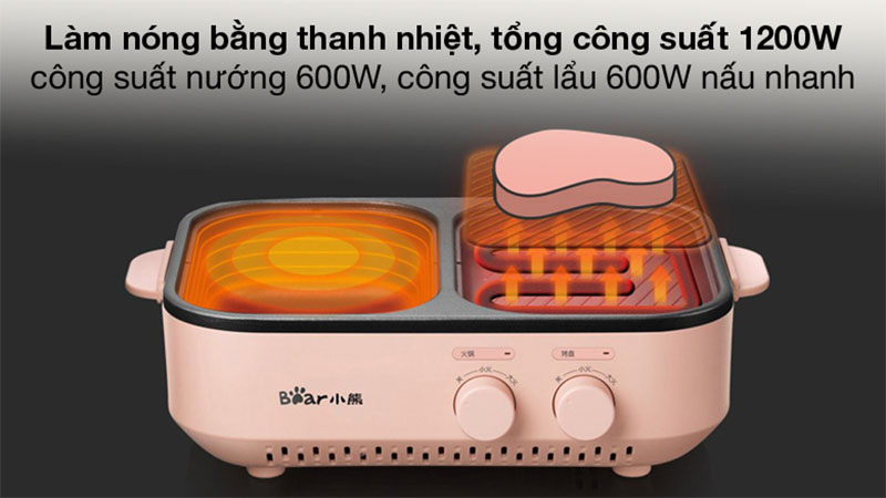Bếp lẩu nướng đa năng Bear DKL-C12D1 - Hàng chính hãng