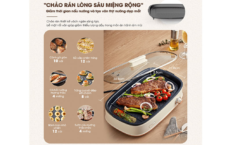 Nồi lẩu nướng đa năng Bear SB-NL45K - Hàng chính hãng