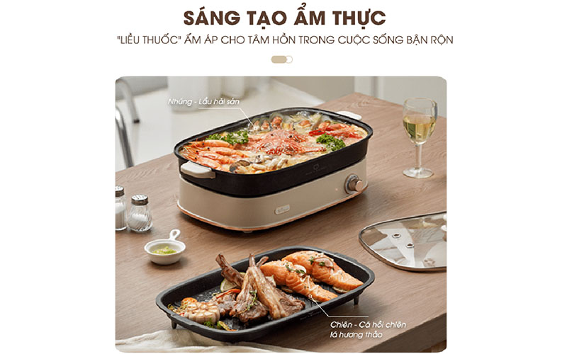 Nồi lẩu nướng đa năng Bear SB-NL45K - Hàng chính hãng