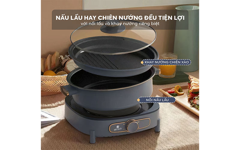 Nồi lẩu nướng điện đa năng Elmich MEP-3910 - Hàng chính hãng