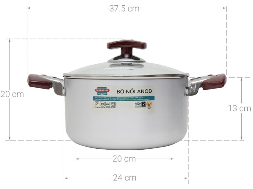 Nồi lẻ Anod Sunhouse SH8833-24 EBN - Hàng chính hãng