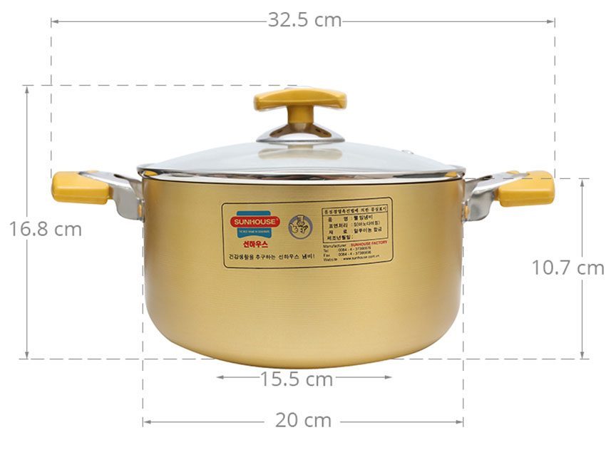 Nồi lẻ Anod Sunhouse SH8834-20 EBN - Hàng chính hãng