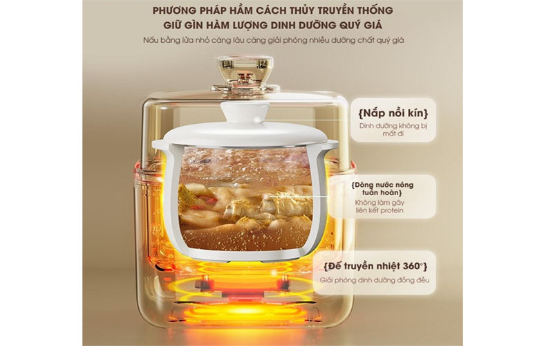 Nồi nấu chậm Bear SB-NNC08 - Hàng chính hãng