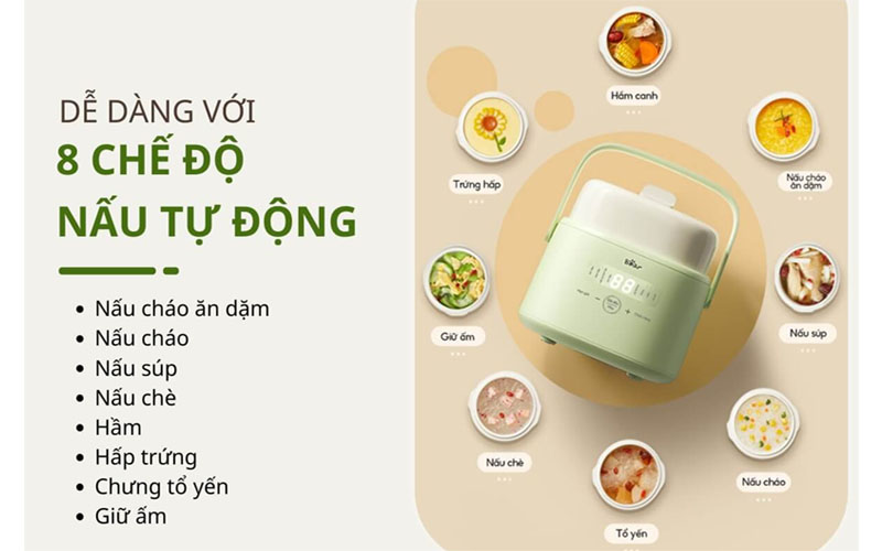Nồi nấu chậm Bear SB-NNC10 - Hàng chính hãng