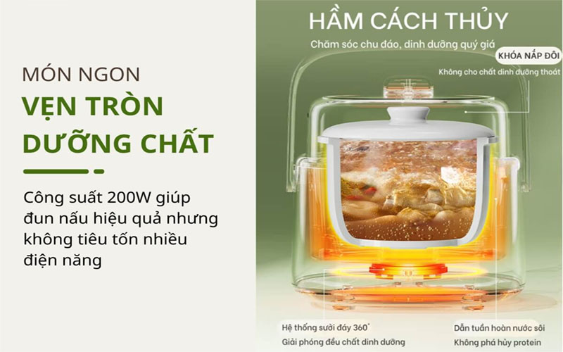 Nồi nấu chậm Bear SB-NNC10 - Hàng chính hãng
