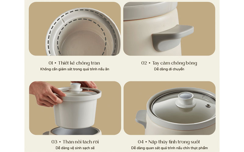 Nồi nấu chậm Bear SB-NNC15 - Hàng chính hãng