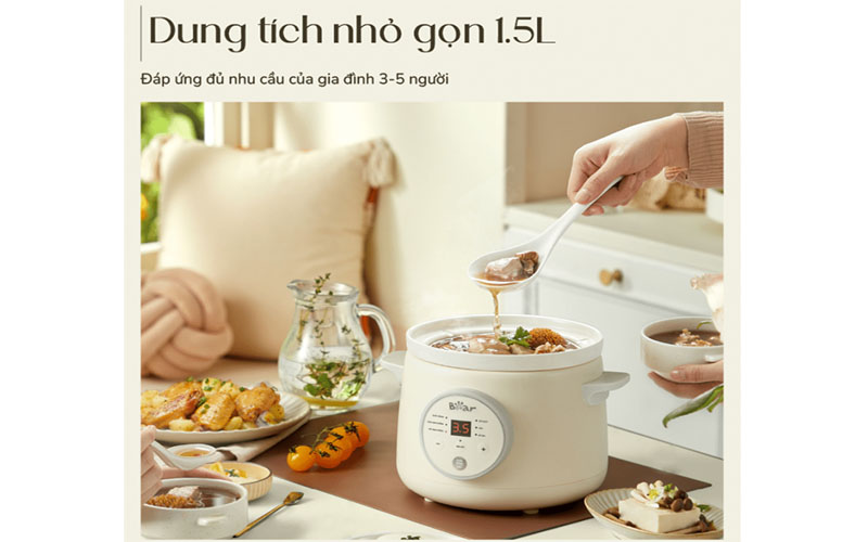 Nồi nấu chậm Bear SB-NNC15 - Hàng chính hãng