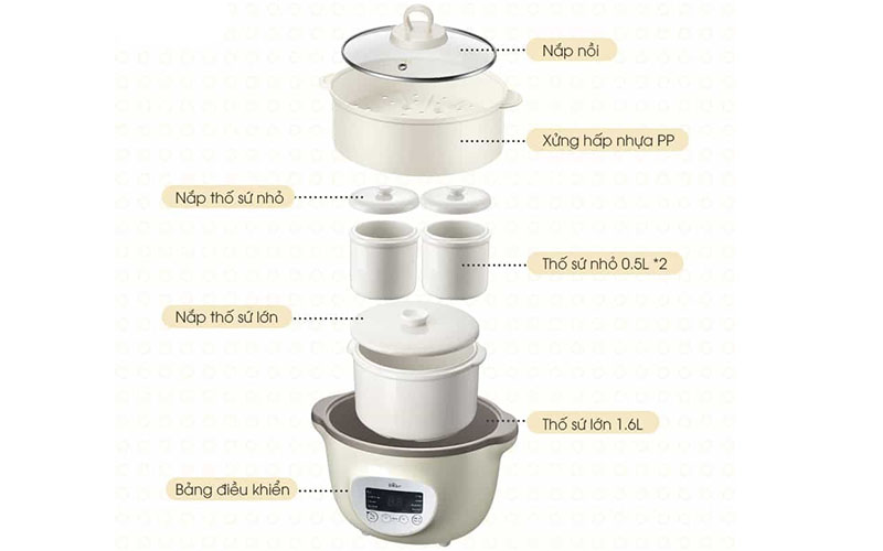 Nồi nấu chậm Bear SUBE002 - Hàng chính hãng