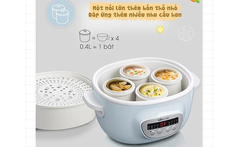 Nồi nấu chậm Bear SUBE003 - Hàng chính hãng