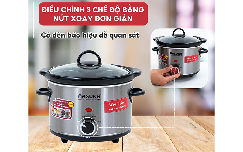 Nồi nấu chậm Hasuka HSK-118 - Hàng chính hãng