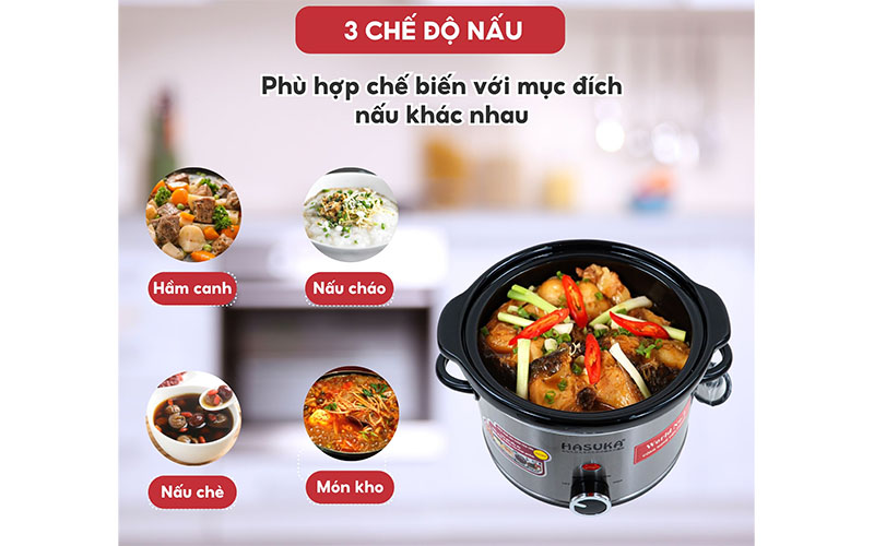 Nồi nấu chậm Hasuka HSK-118 - Hàng chính hãng