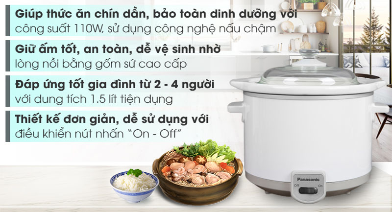 Nồi nấu chậm Panasonic NF-N15SRA - Hàng chính hãng