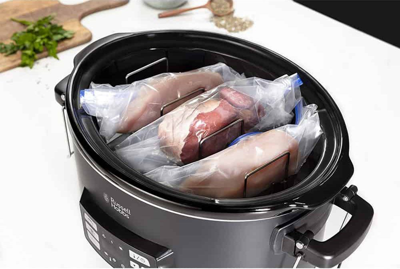 Chế độ nấu sous vide: nấu cá, thịt, rau, củ... trong túi và hộp chuyên dụng 