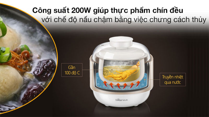 Nồi nấu chậm đa năng Bear DDZ-A08D1 - Hàng chính hãng