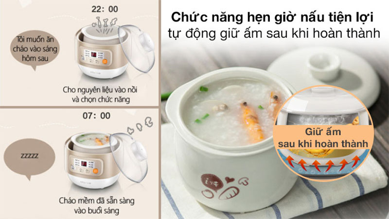 Nồi nấu chậm đa năng Bear DDZ-A08D1 - Hàng chính hãng