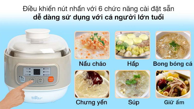 Nồi nấu chậm đa năng Bear DDZ-A08D1 - Hàng chính hãng