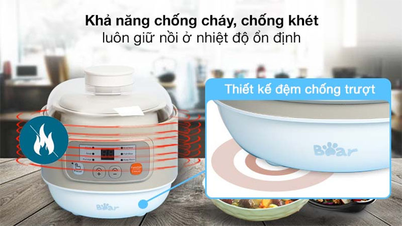 Nồi nấu chậm đa năng Bear DDZ-A08D1 - Hàng chính hãng