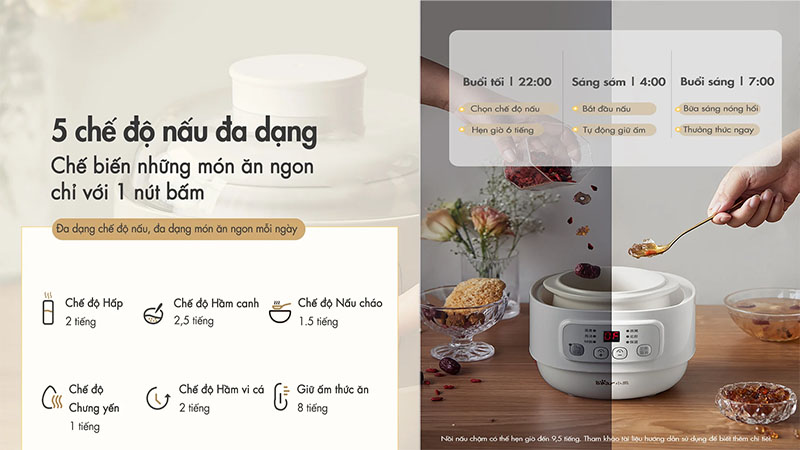 Nồi nấu chậm đa năng Bear DDZ-A08T8 - Hàng chính hãng