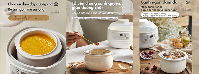 Nồi nấu chậm đa năng Bear DDZ-A08T8 - Hàng chính hãng