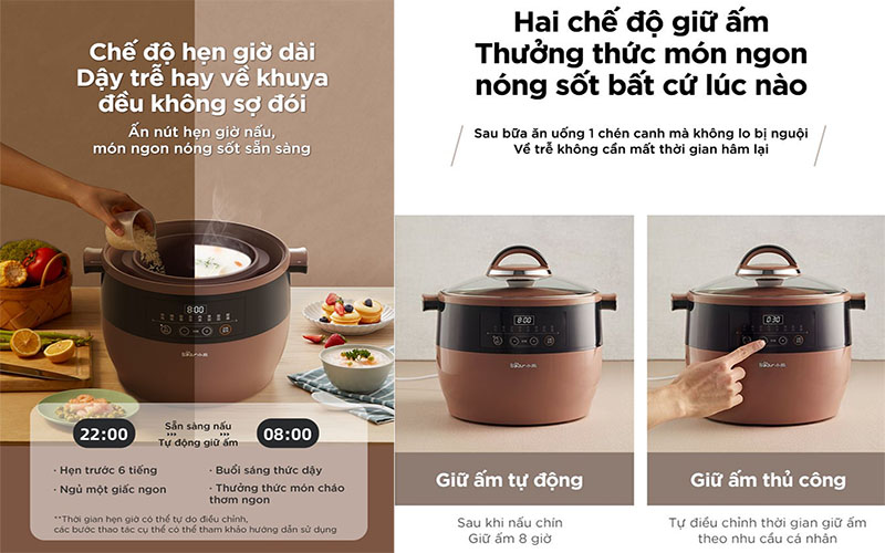 Nồi nấu chậm đa năng Bear DDZ-B45Z1 - Hàng chính hãng