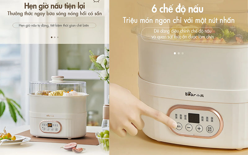 Nồi nấu chậm đa năng Bear DDZ-C10V1 - Hàng chính hãng