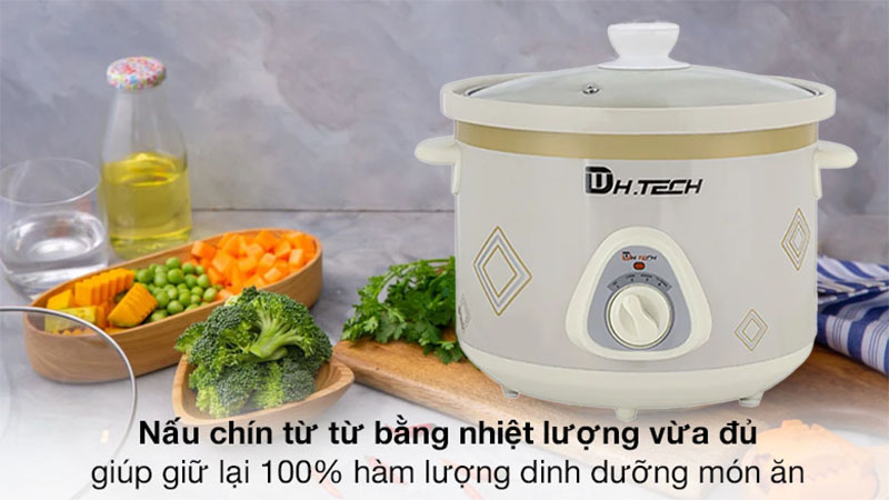 Nồi nấu chậm điện H.TECH HTSC-2.5S - Hàng chính hãng