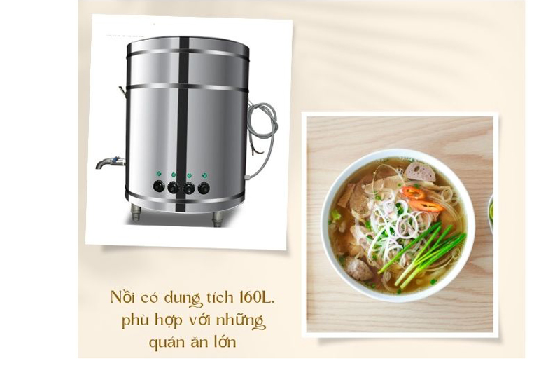 Nồi nấu phở 160 Lít Fushima NP160L - Hàng chính hãng