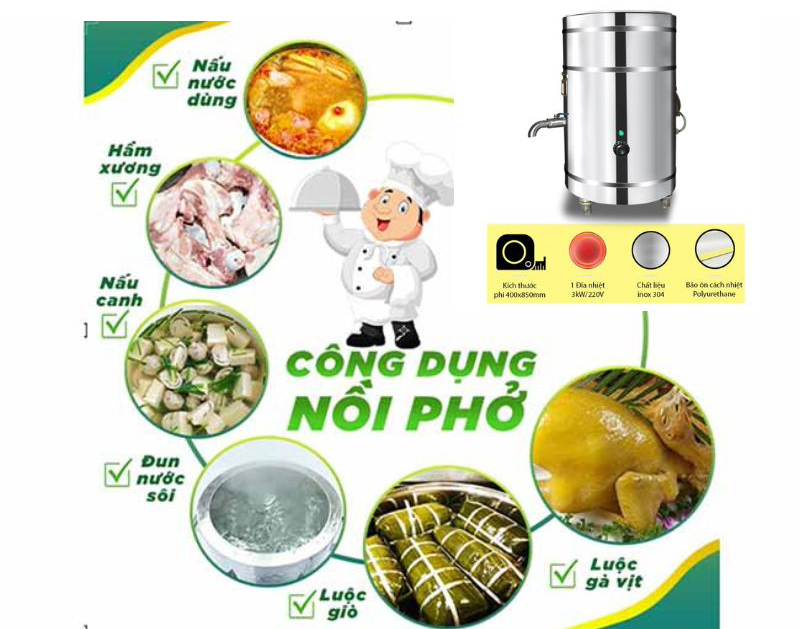 Nồi nấu phở 50 Lít Fushima NP50L - Hàng chính hãng