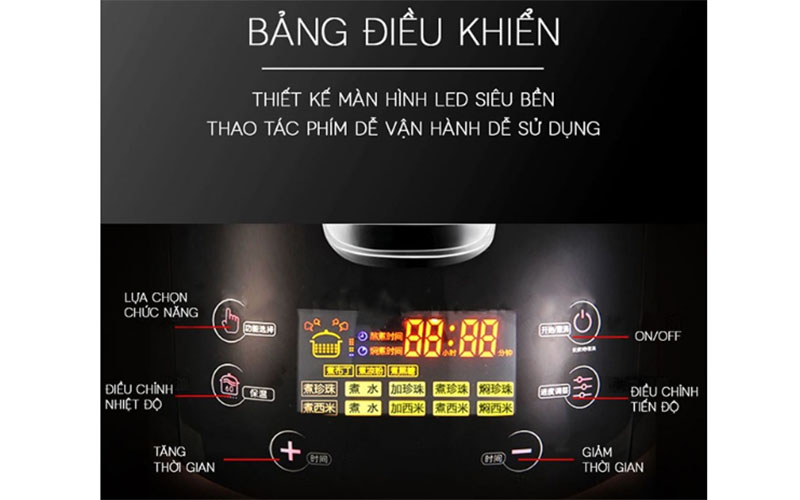 Bảng điều khiển của Nồi nấu trân châu tự động Fest RC-5L