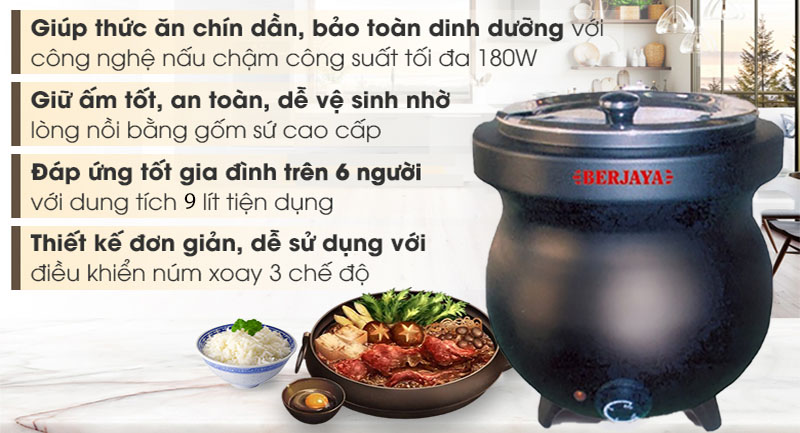 Nồi tiềm điện Berjaya BJY-9SK - Hàng chính hãng